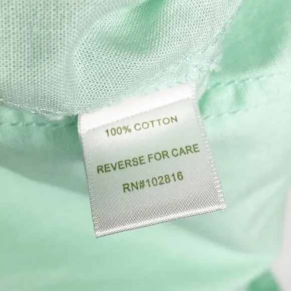 Garnet Hill Seafoam Green Cotton Casual Pants Size 14 - Picture 3 of 5